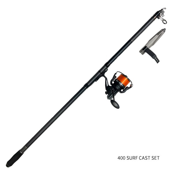 CROWNPEACKS  SURFCAST【振出投げ竿とリールのセット/投げ釣り/防波堤/ブッコミ釣り】(400)